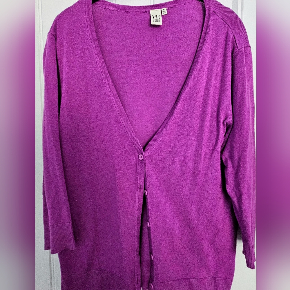Purple Cardigan by 14th & Union size XL